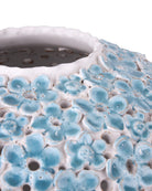 Vase Daisy Currey and Company 1200-1113, bleu clair et blanc