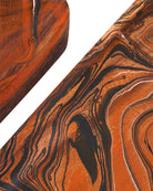 Currey and Company 1200-1115 Divine Tray Set of 2 in Marbleized Orange & White