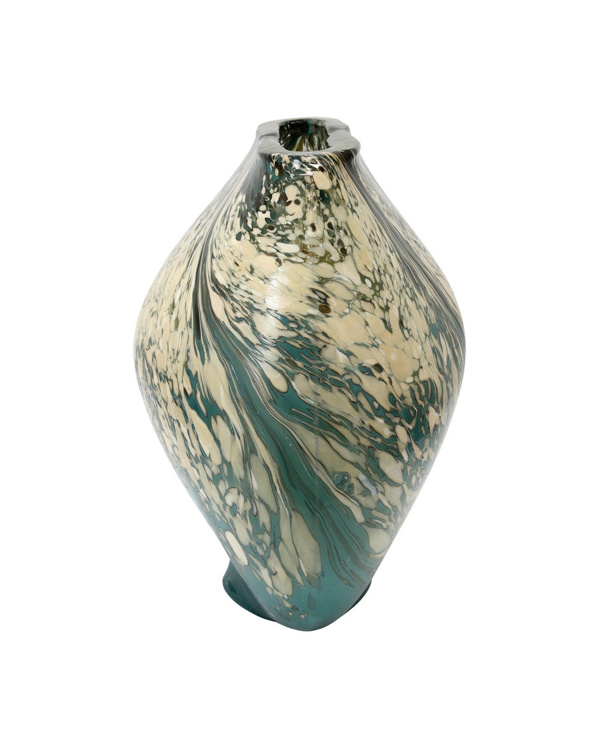 Vase Irida 1200-1119 de Currey and Company, coloris noir/beige/vert