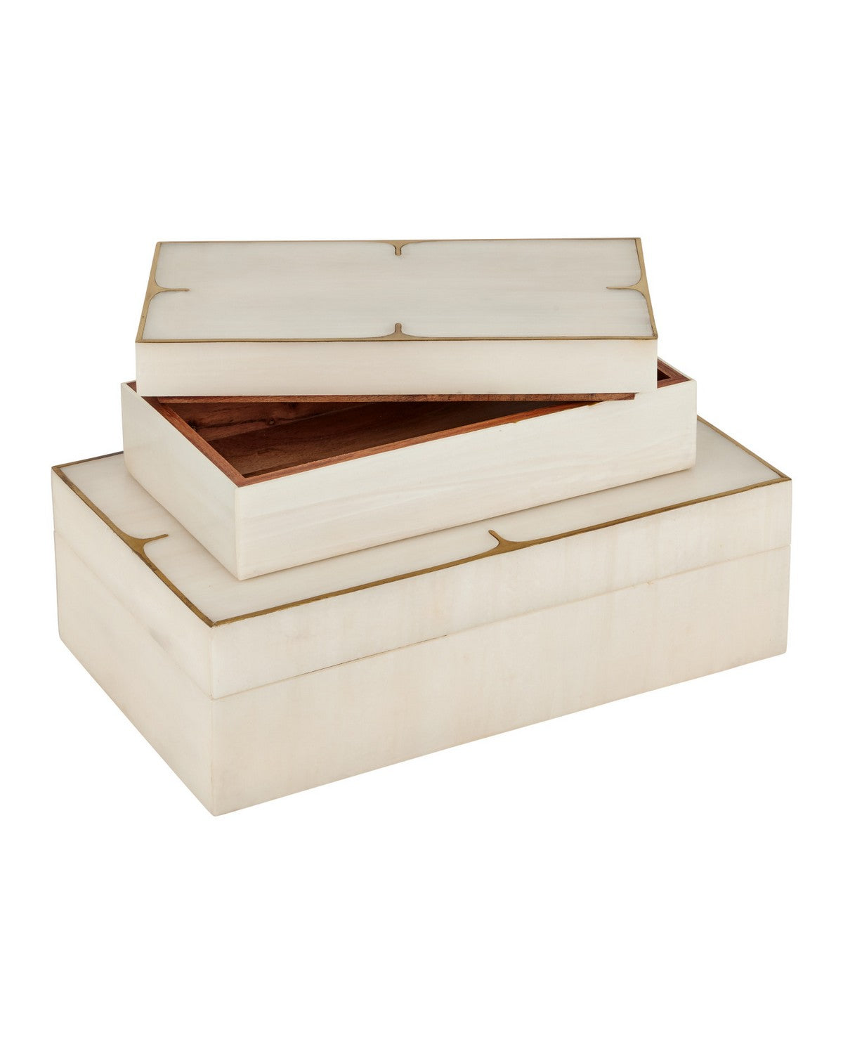 Coffret Currey and Company 1200-1123 Orin (lot de 2) en ivoire/laiton brossé