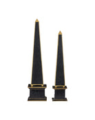 Currey and Company 1200-1129 Obélisques Daphne, lot de 2, noir et or