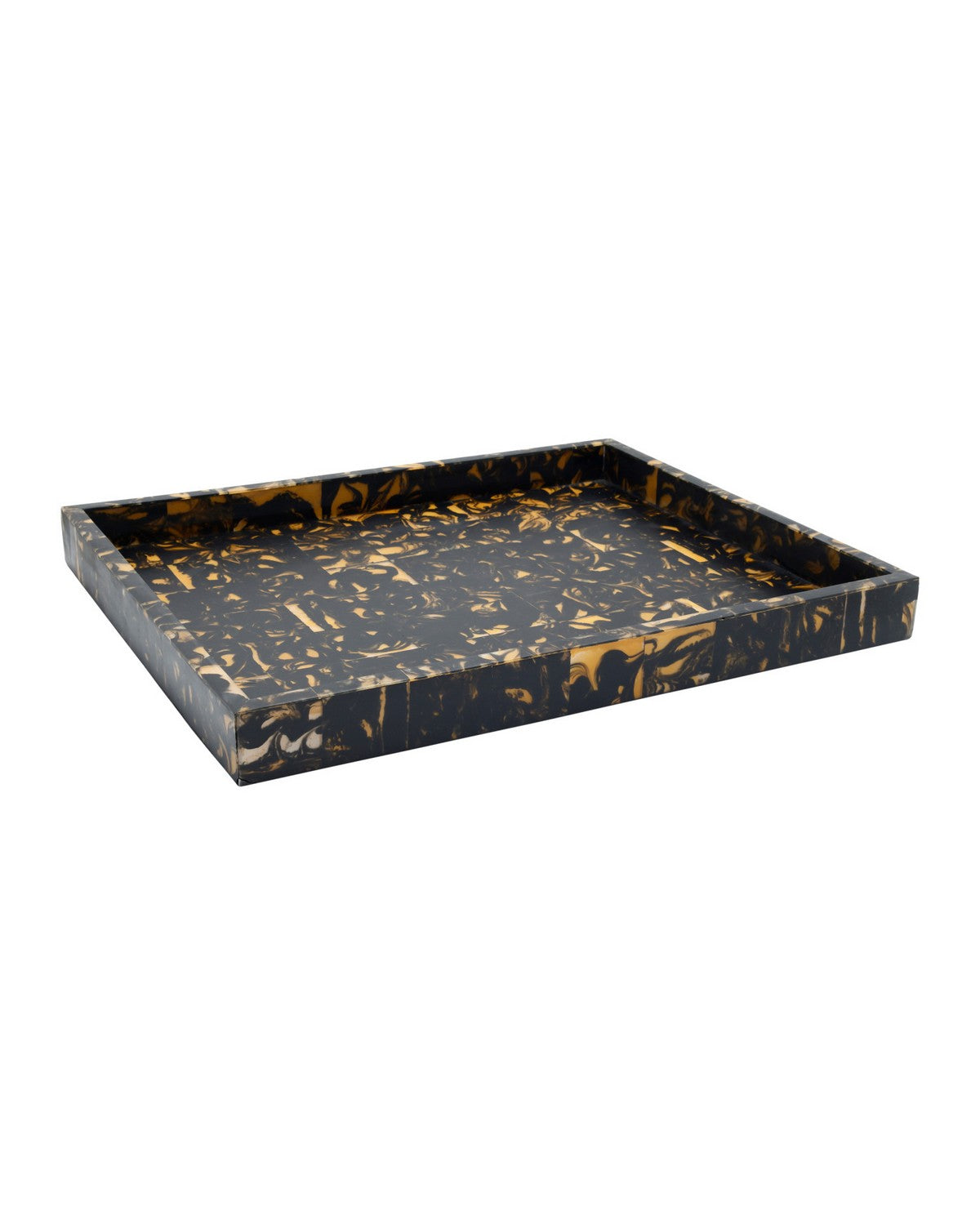 Currey and Company 1200-1130 Thrace Tray Set of 2 in Black/Yellow