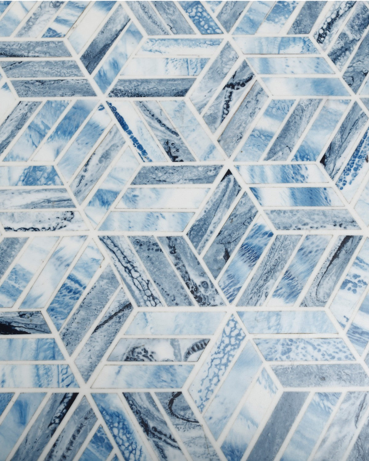 Plateau carré Chance de Currey and Company 1200-1136, bleu/blanc naturel
