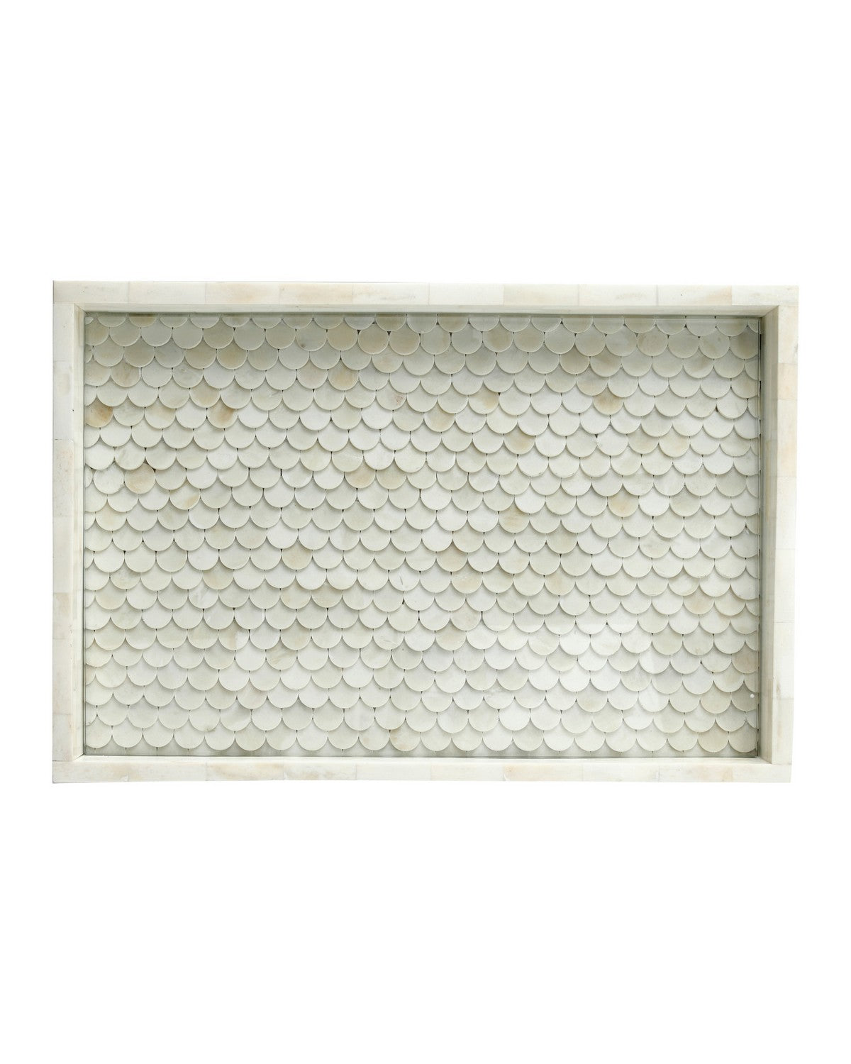 Plateau Uroko Currey and Company 1200-1138 en blanc naturel