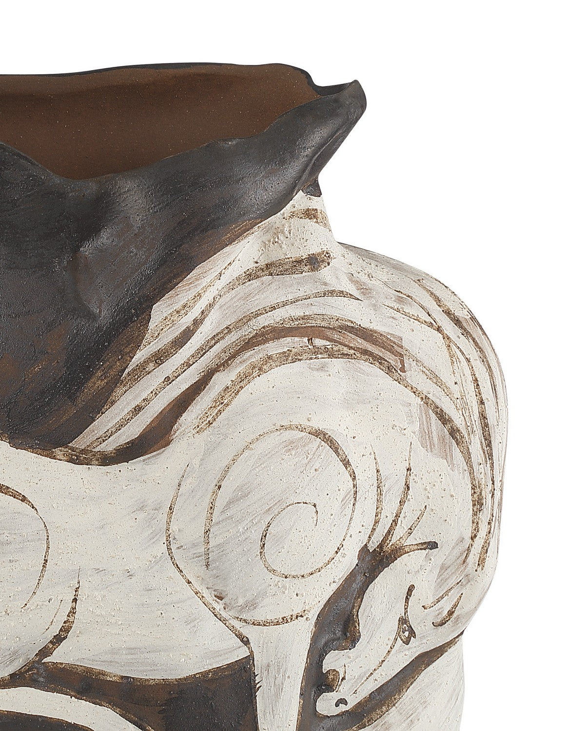 Vase Galliard Currey and Company 1200-1160 en blanc/brun
