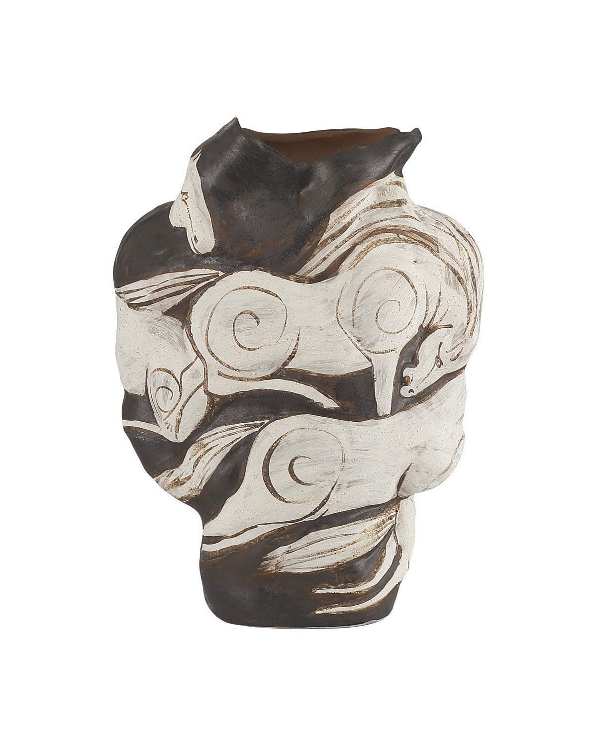 Vase Galliard Currey and Company 1200-1160 en blanc/brun