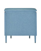 Table de chevet Currey and Company 3000-0342 Briallen en lin bleu laqué et nickel poli
