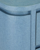 Table de chevet Currey and Company 3000-0342 Briallen en lin bleu laqué et nickel poli
