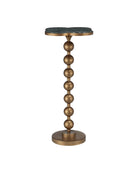 Currey and Company 4000-0259 Quatrefoil Accent Table in Green/Brass