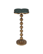 Currey and Company 4000-0259 Quatrefoil Accent Table in Green/Brass
