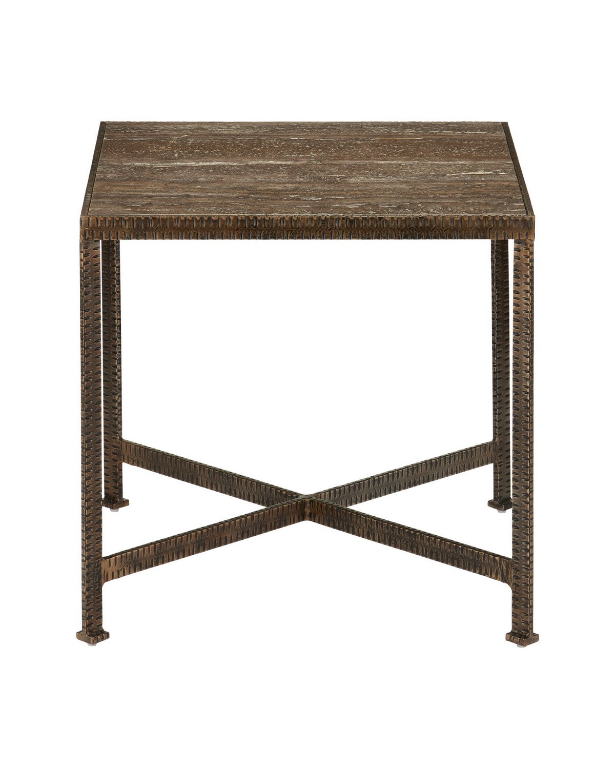 Table d'appoint Currey and Company 4000-0275 Ampleur en bronze rustique/naturel