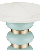 Table d'appoint Lambent de Currey and Company 4000-0281 en turquoise/laiton brossé/naturel