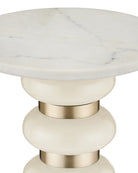 Table d'appoint Lambent de Currey and Company 4000-0282, coloris pêche/laiton brossé/naturel