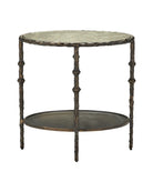 Table d'appoint Spalzato 4000-0284 de Currey and Company Laiton vieilliVerre ancien