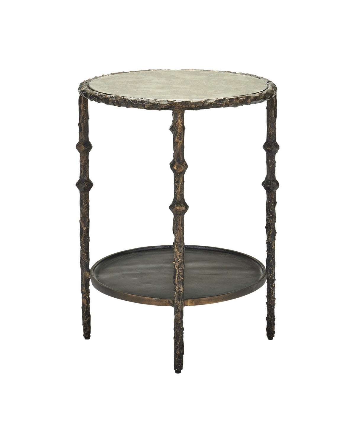 Table d'appoint Spalzato 4000-0284 de Currey and Company Laiton vieilliVerre ancien