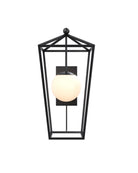 Currey and Company 5500-0061 Denison Outdoor Wall Sconce in Midnight/Frosted White