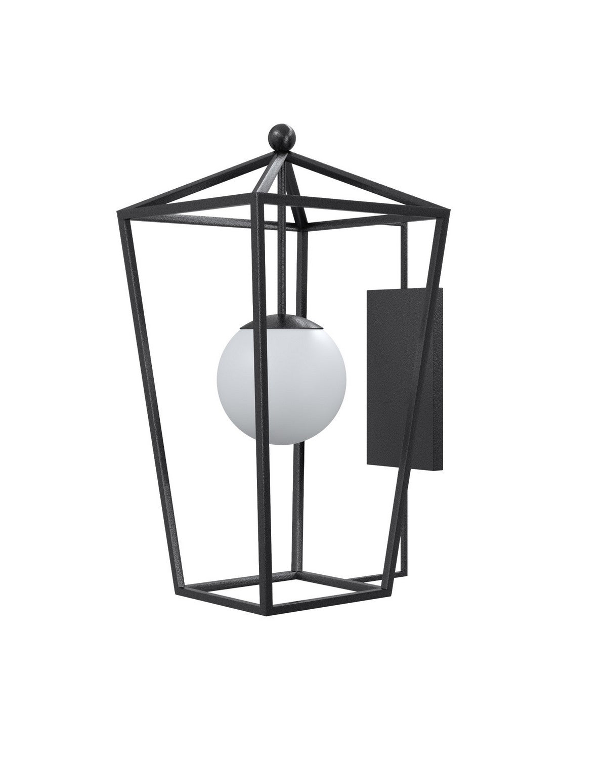 Currey and Company 5500-0061 Denison Outdoor Wall Sconce in Midnight/Frosted White