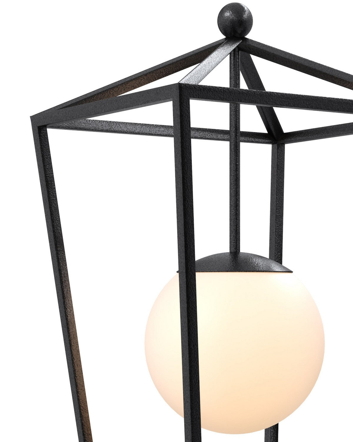 Currey and Company 5500-0062 Denison Outdoor Wall Sconce in Midnight/Frosted White