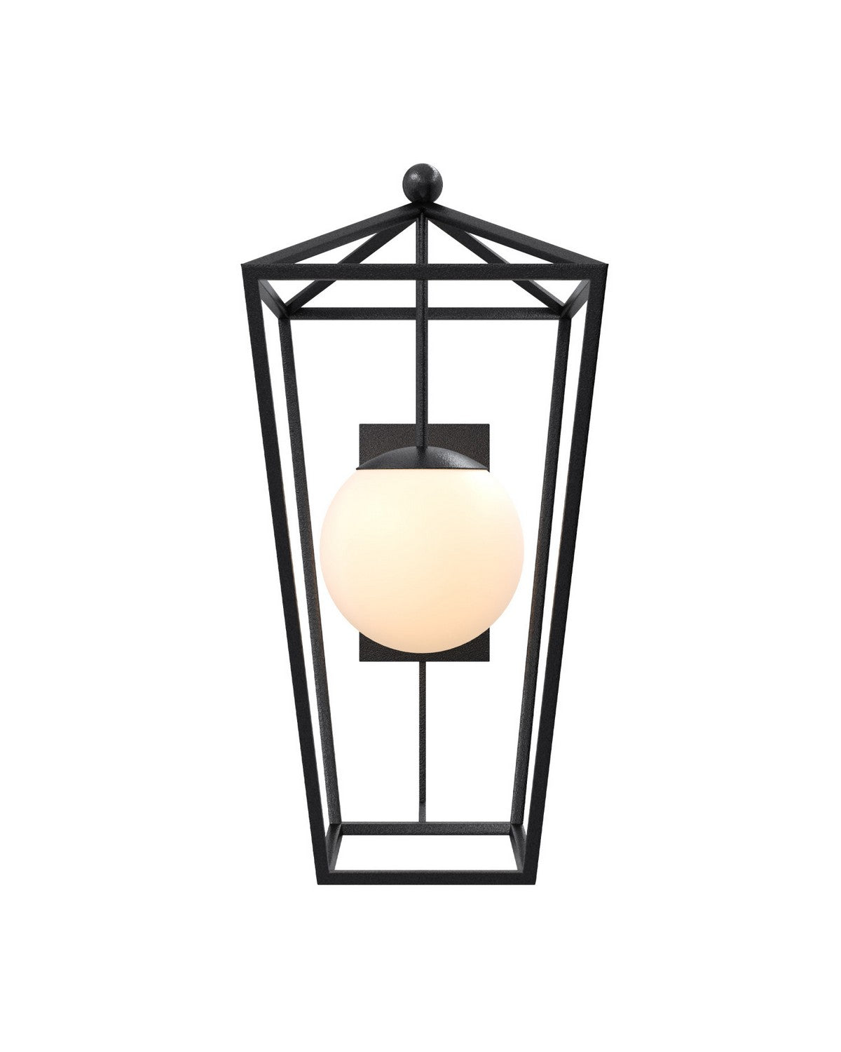 Currey and Company 5500-0062 Denison Outdoor Wall Sconce in Midnight/Frosted White