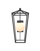 Currey and Company 5500-0062 Denison Outdoor Wall Sconce in Midnight/Frosted White