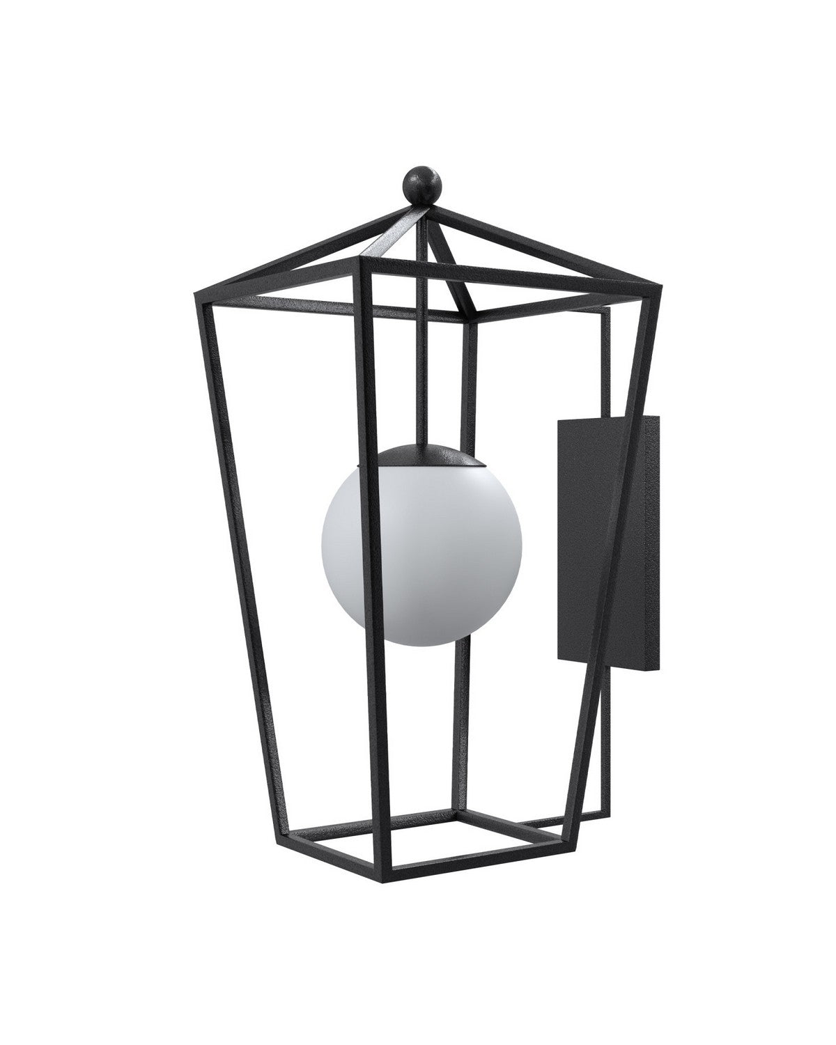 Currey and Company 5500-0062 Denison Outdoor Wall Sconce in Midnight/Frosted White
