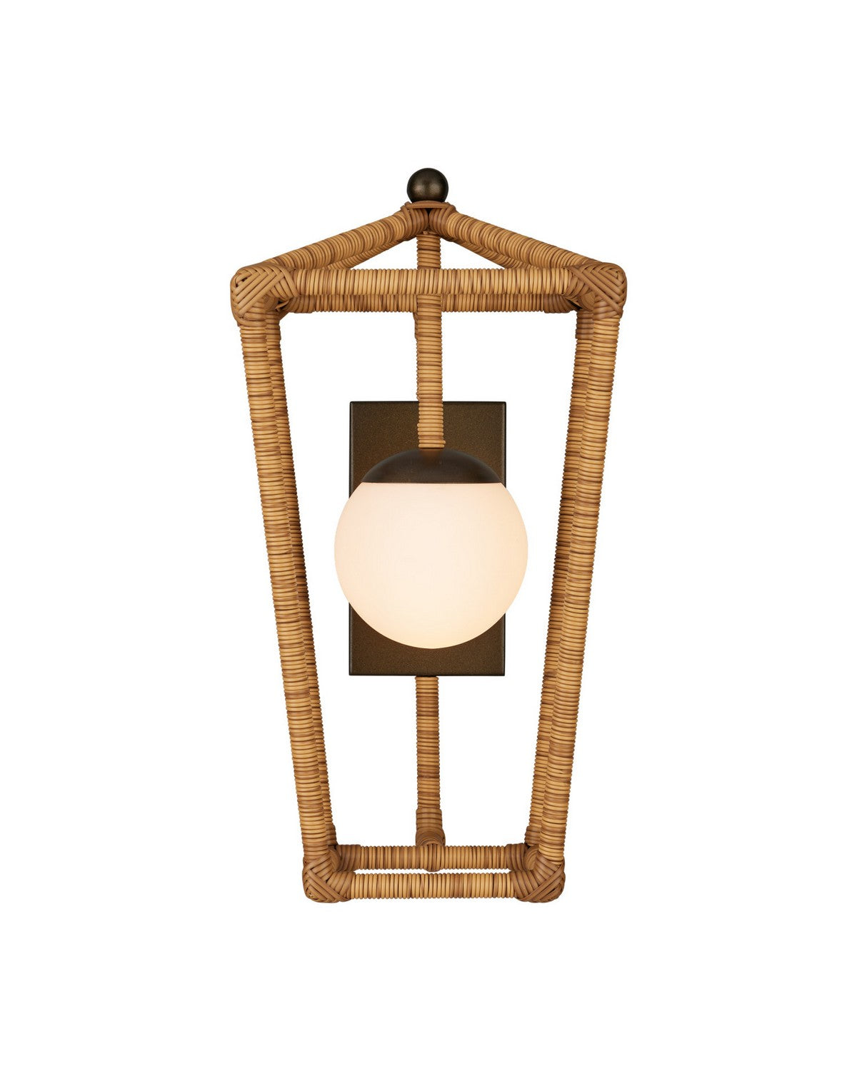 Currey and Company 5500-0063 Denison Outdoor Wall Sconce in Natural/Midnight/Frosted White