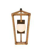 Currey and Company 5500-0063 Denison Outdoor Wall Sconce in Natural/Midnight/Frosted White