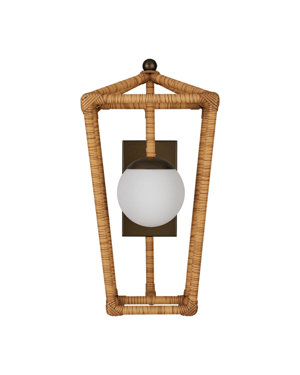 Currey and Company 5500-0063 Denison Outdoor Wall Sconce in Natural/Midnight/Frosted White