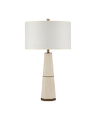 Currey and Company 6000-1082 Galuchat Lampe de table en similicuir galuchat ivoire/laiton
