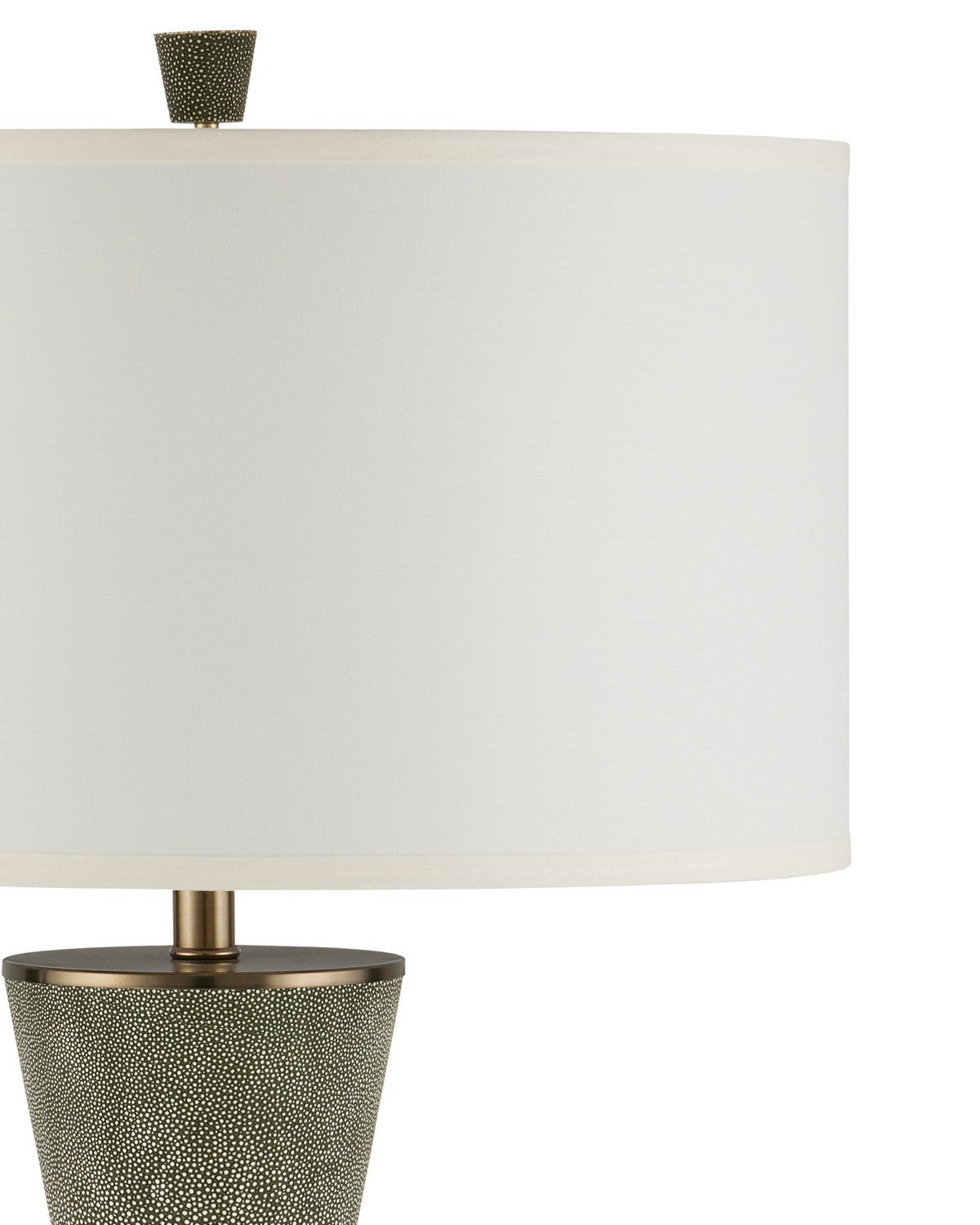 Currey and Company 6000-1084 Galuchat Lampe de table en similicuir galuchat vert/laiton