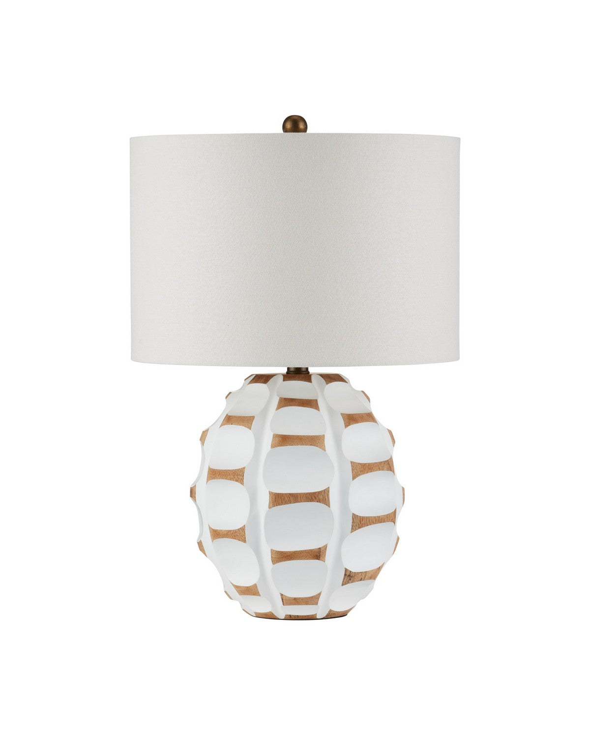 Noix de bétel Currey and Company 6000-1089 Lampe de table en blanc