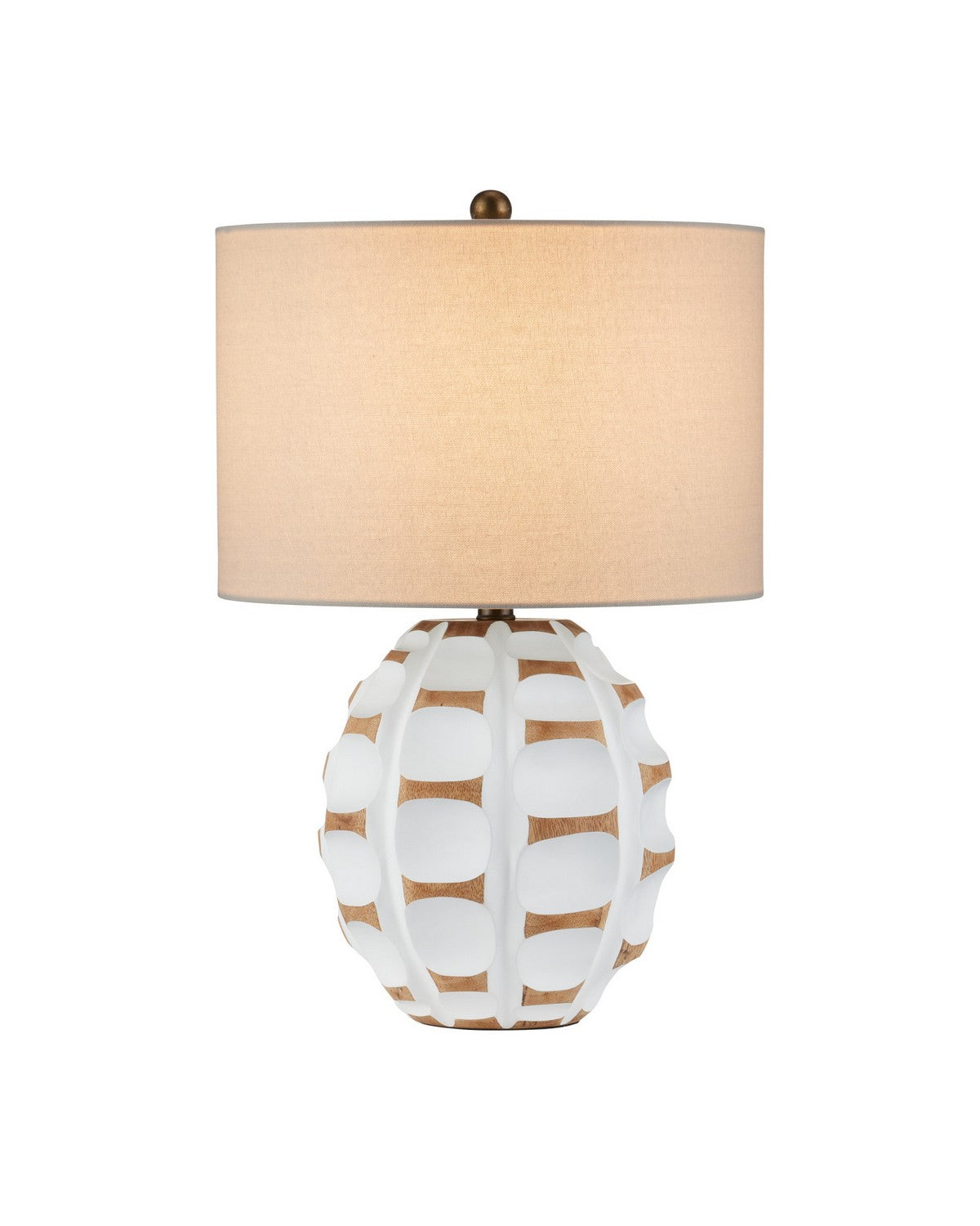 Noix de bétel Currey and Company 6000-1089 Lampe de table en blanc