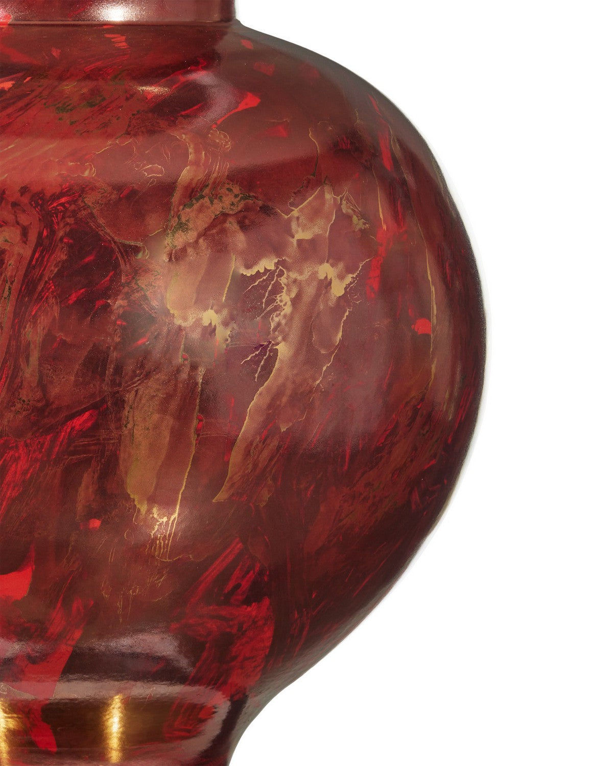Currey and Company 6000-1106 Lutz Lampe de table en rouge foncé/or