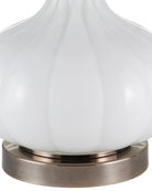 Currey and Company 6000-1120 Blanche Lampe de table en nickel blanc laiteux/noir brossé