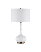 Currey and Company 6000-1120 Blanche Lampe de table en nickel blanc laiteux/noir brossé