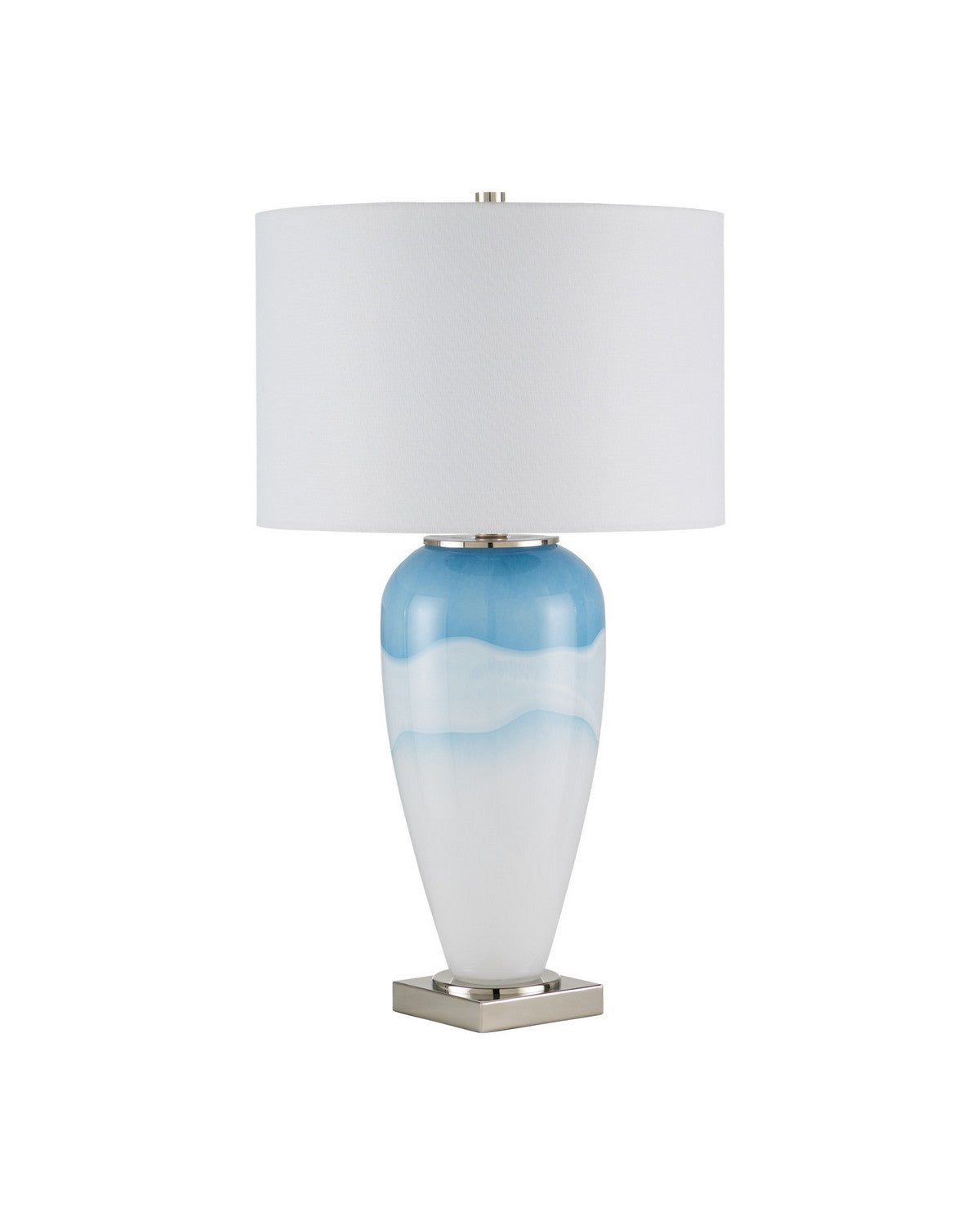 Currey et Compagnie 6000-1122 Le Ciel Lampe de table en bleu nuageux/nickel