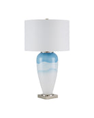 Currey et Compagnie 6000-1122 Le Ciel Lampe de table en bleu nuageux/nickel