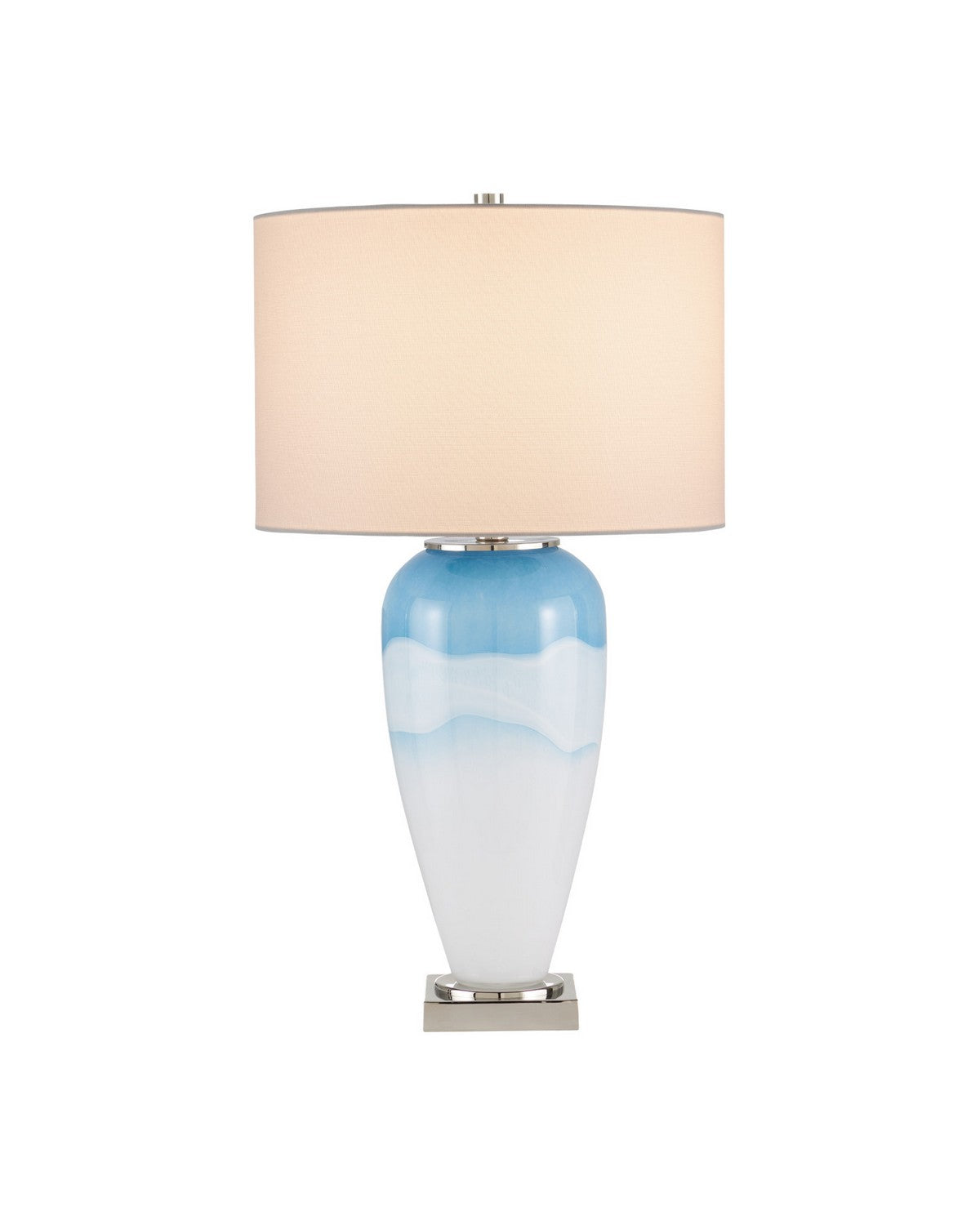 Currey et Compagnie 6000-1122 Le Ciel Lampe de table en bleu nuageux/nickel