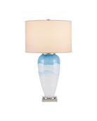 Currey et Compagnie 6000-1122 Le Ciel Lampe de table en bleu nuageux/nickel