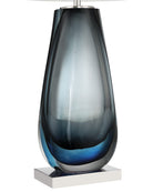 Currey and Company 6700-0024 Danza sans fil Lampe de table en nickel bleu/transparent/poli