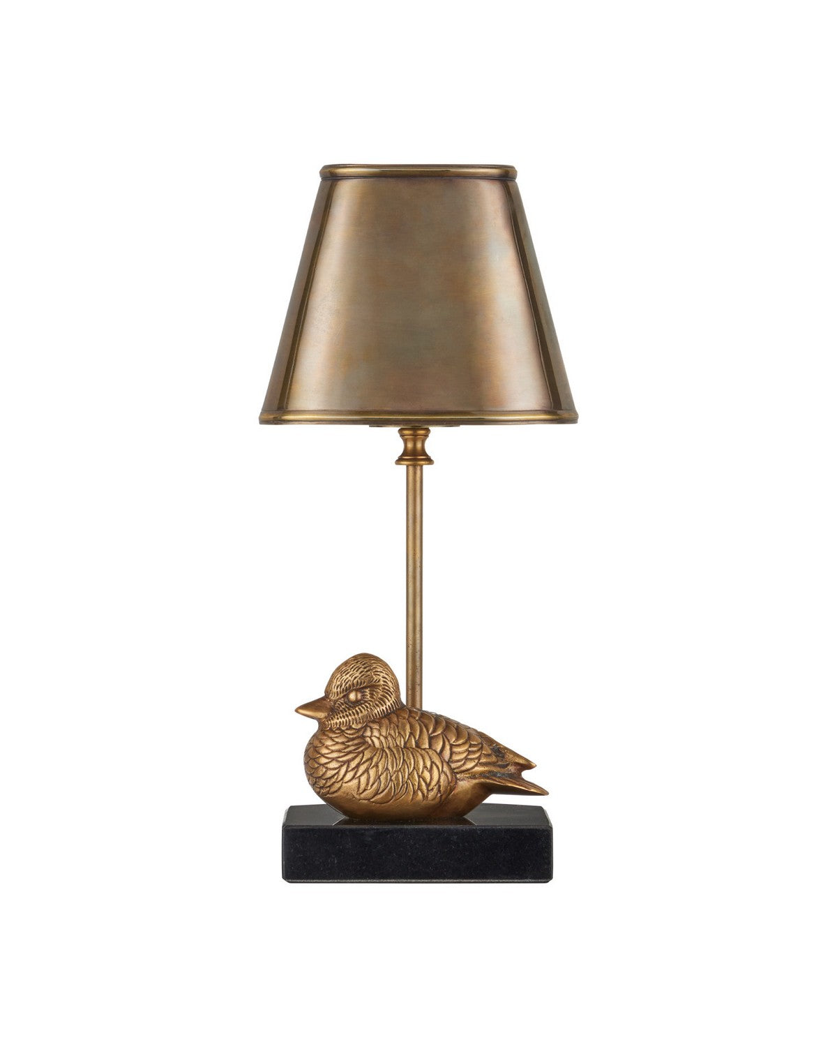 Currey and Company 6700-0038 Téléviseur sans fil mobile Lampe de table en laiton vieilli/noir