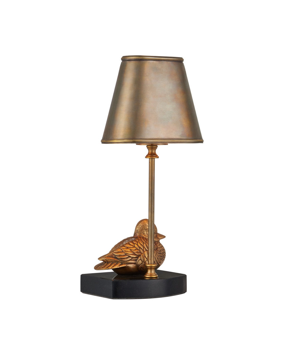 Currey and Company 6700-0038 Téléviseur sans fil mobile Lampe de table en laiton vieilli/noir