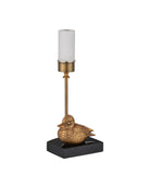 Currey and Company 6700-0038 Téléviseur sans fil mobile Lampe de table en laiton vieilli/noir