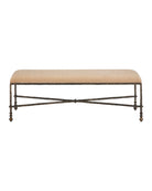 Banc Fuso 7000-1272 de Currey and Company, couleur beige foncé/bronze antique