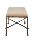 Banc Fuso 7000-1272 de Currey and Company, couleur beige foncé/bronze antique