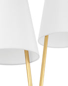 Lampadaire Pas de Deux Currey and Company 8000-0183 en feuille d'or contemporaine