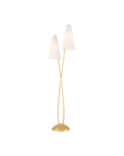 Lampadaire Pas de Deux Currey and Company 8000-0183 en feuille d'or contemporaine