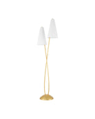 Lampadaire Pas de Deux Currey and Company 8000-0183 en feuille d'or contemporaine