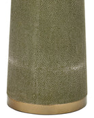 Lampe sur pied en forme de sablier Galuchat 8000-0187 de Currey and Company, en similicuir galuchat vert et laiton
