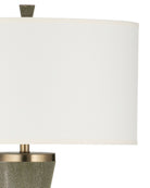 Lampe sur pied en forme de sablier Galuchat 8000-0187 de Currey and Company, en similicuir galuchat vert et laiton